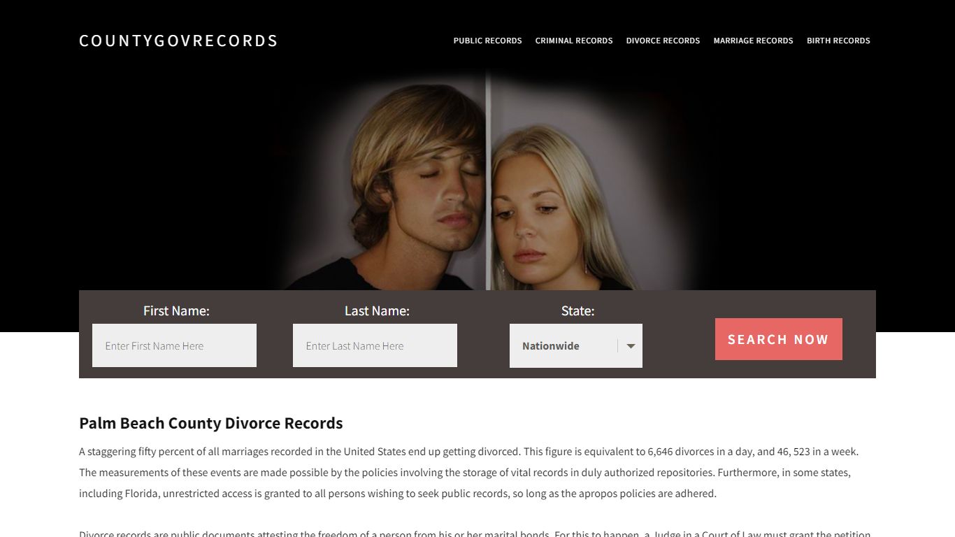 Palm Beach County Divorce Records | Enter Name and Search
